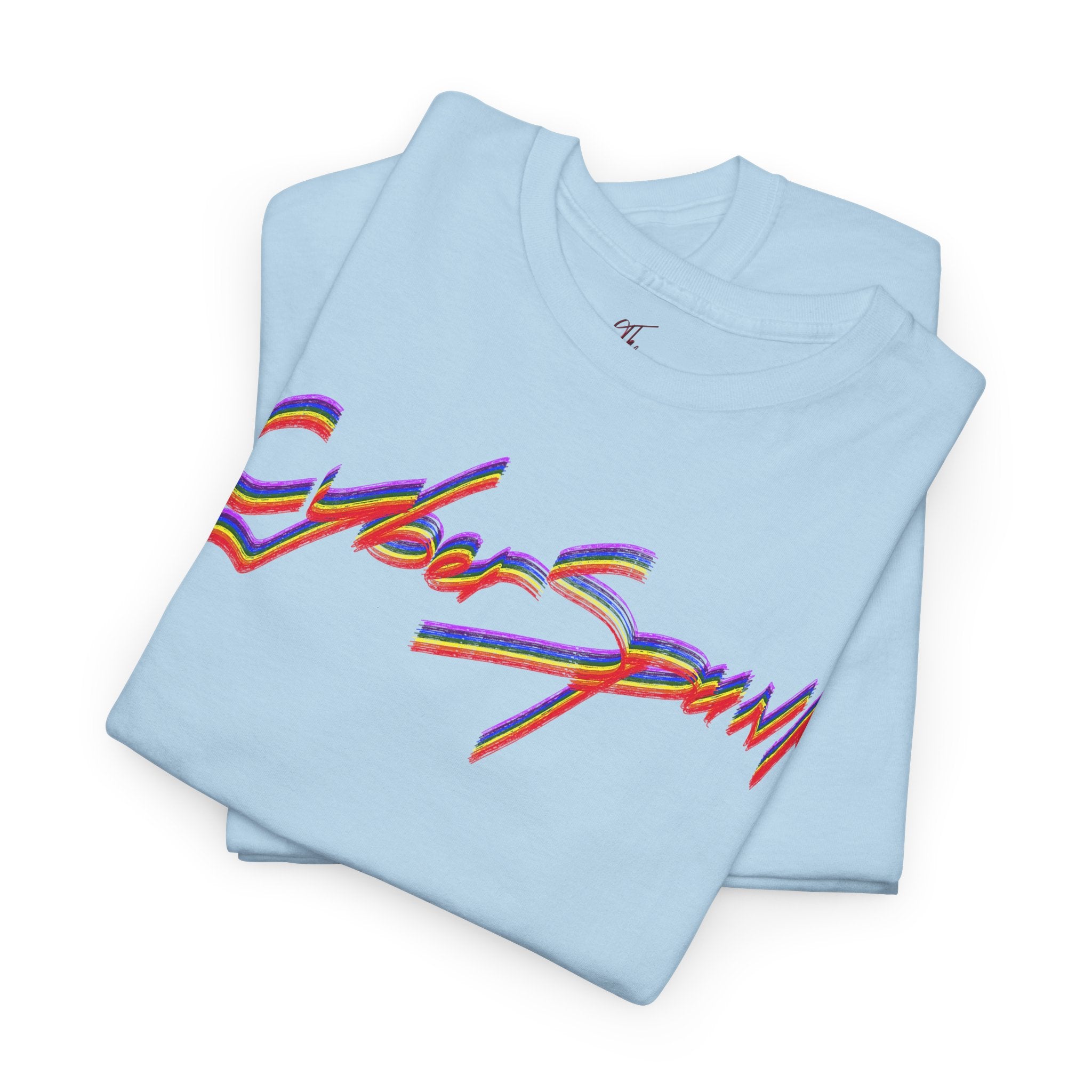 CyberSpunk Unisex Tee - Colourful Funny Cyberpunk Parody Shirt, Handwritten Design, Vibrant Graphic Tee, Casual Wear, Cyberpunk Fan Gift