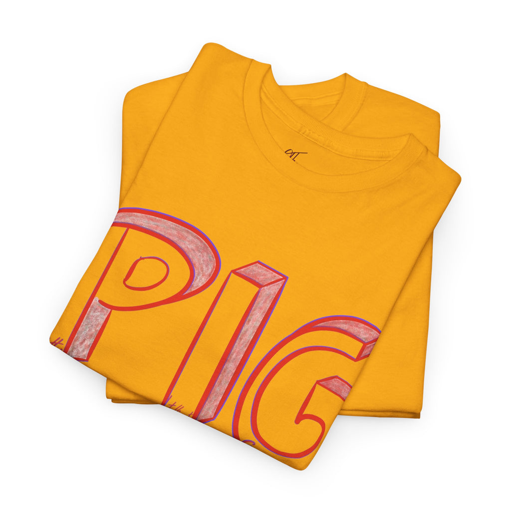 PIG | A Hand-drawn Lettering Tee Shirt Short for - Pretty Intelligent Guy | Retro Drip Text Tee | Dare it | Funny