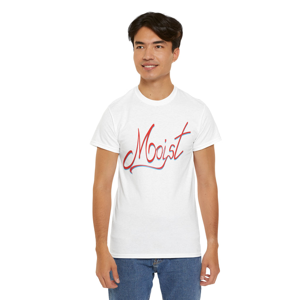 Moist Script T-Shirt — Playful Retro Typography Tee