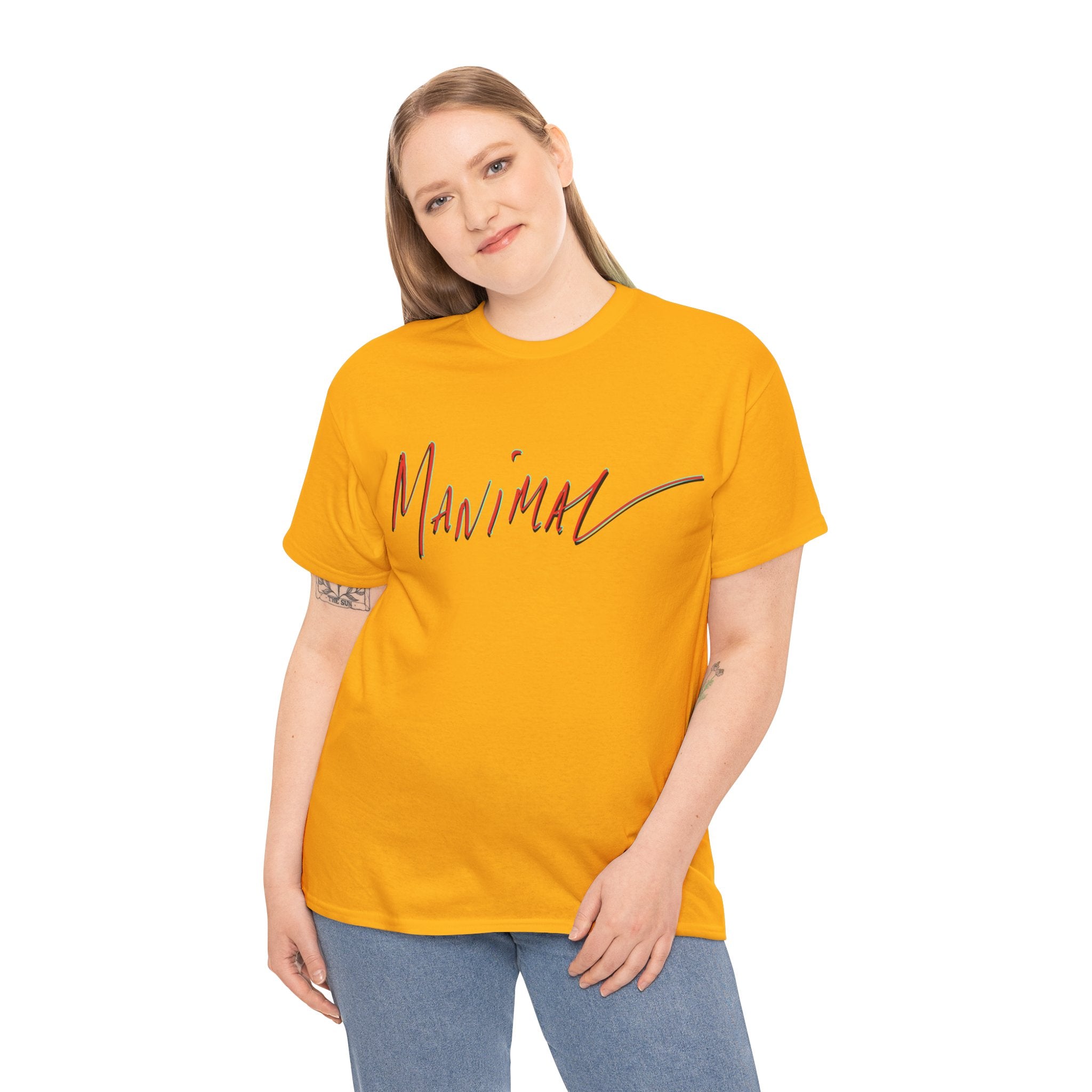 Written by Hand ‘Manimal’, Bold Funny Assertive Charactisation Unisex Tee Shirt | Unisex Cotton T-Shirt | Humorous, Semi-Formal Adult, Everyday T-shirt Gift | Simple Graphic 100% Cotton Eco-Friendly...